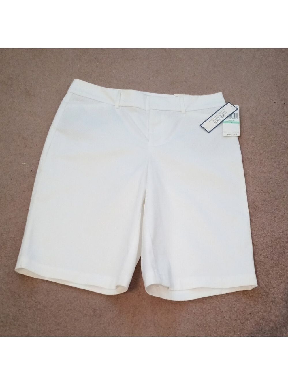 Vintage Y2K Levi's Dockers Ideal Fit Bermuda Shorts, White, Size 8 NWT